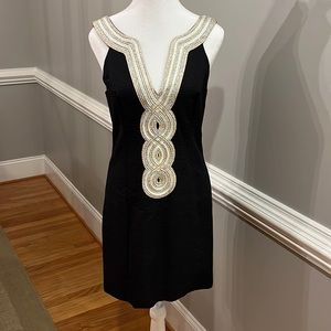 Black Lilly Pulitzer with Gold/Silver/Iridescent Trim - Size 6